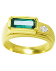 Men’s emerald and gold ring