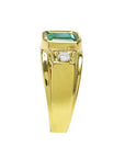 Emerald gold ring for man