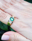 Emerald-cut men’s emerald ring