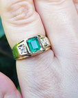 Colombian emerald men ring