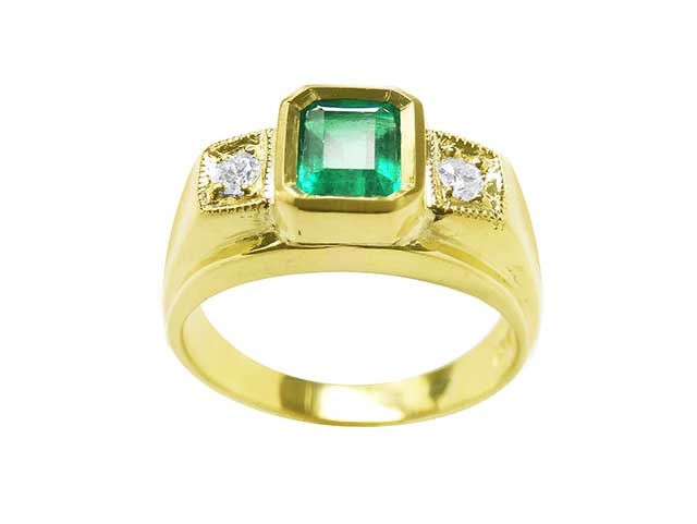 Medium green Colombian emerald