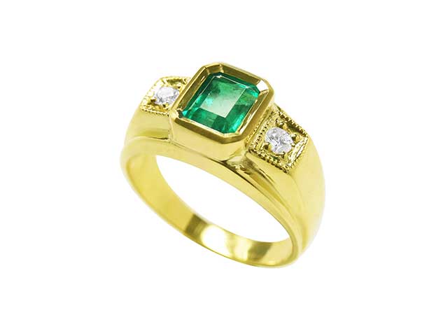 Real Colombian emerald ring