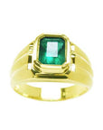 Green emerald men’s ring