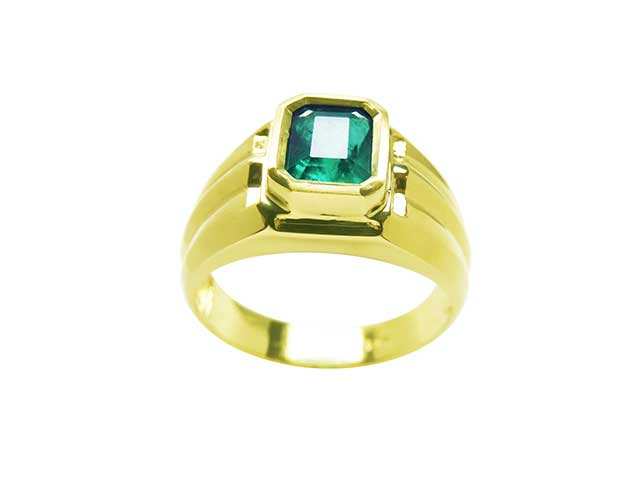 Green gemstone ring for men