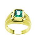 Green gemstone ring for men