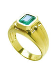 Emerald solitaire ring for men