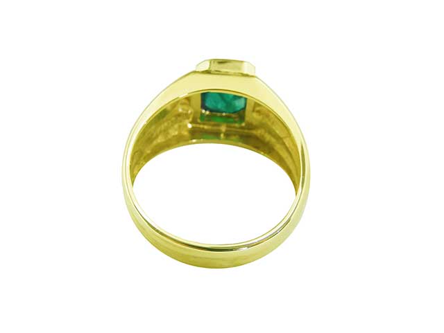 Emerald gold ring for man