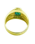 Emerald gold ring for man