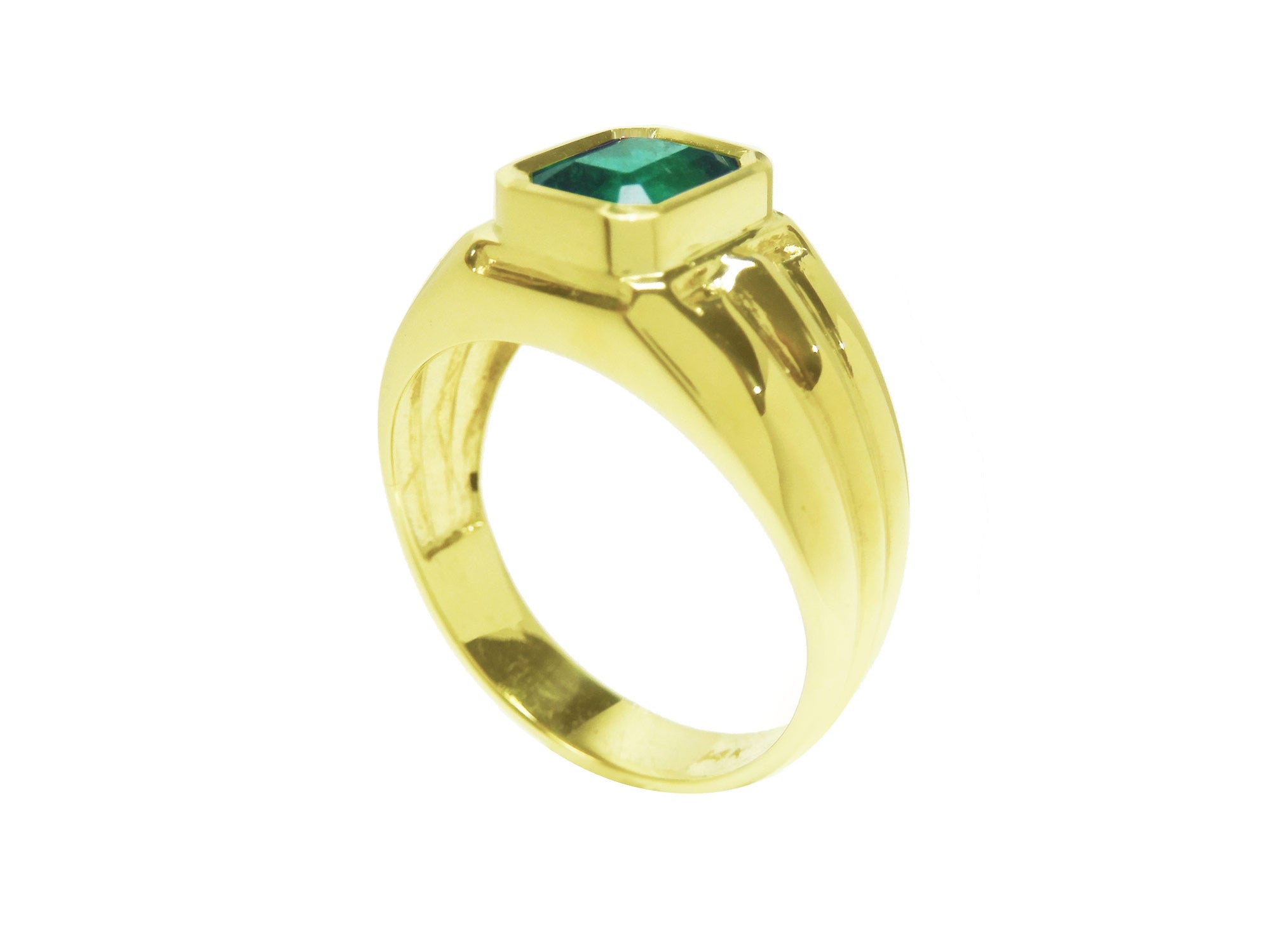 USA made men&#39;s solitaire emerald rings