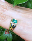 Colombian emerald men ring