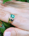 Genuine Colombian emerald ring