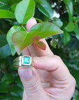 Colombian emerald mens ring