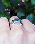 Emerald bezel set men ring