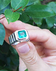 Green gemstone ring for men