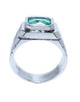 Real White gold emerald rings for men