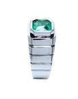 Emerald gold ring for man