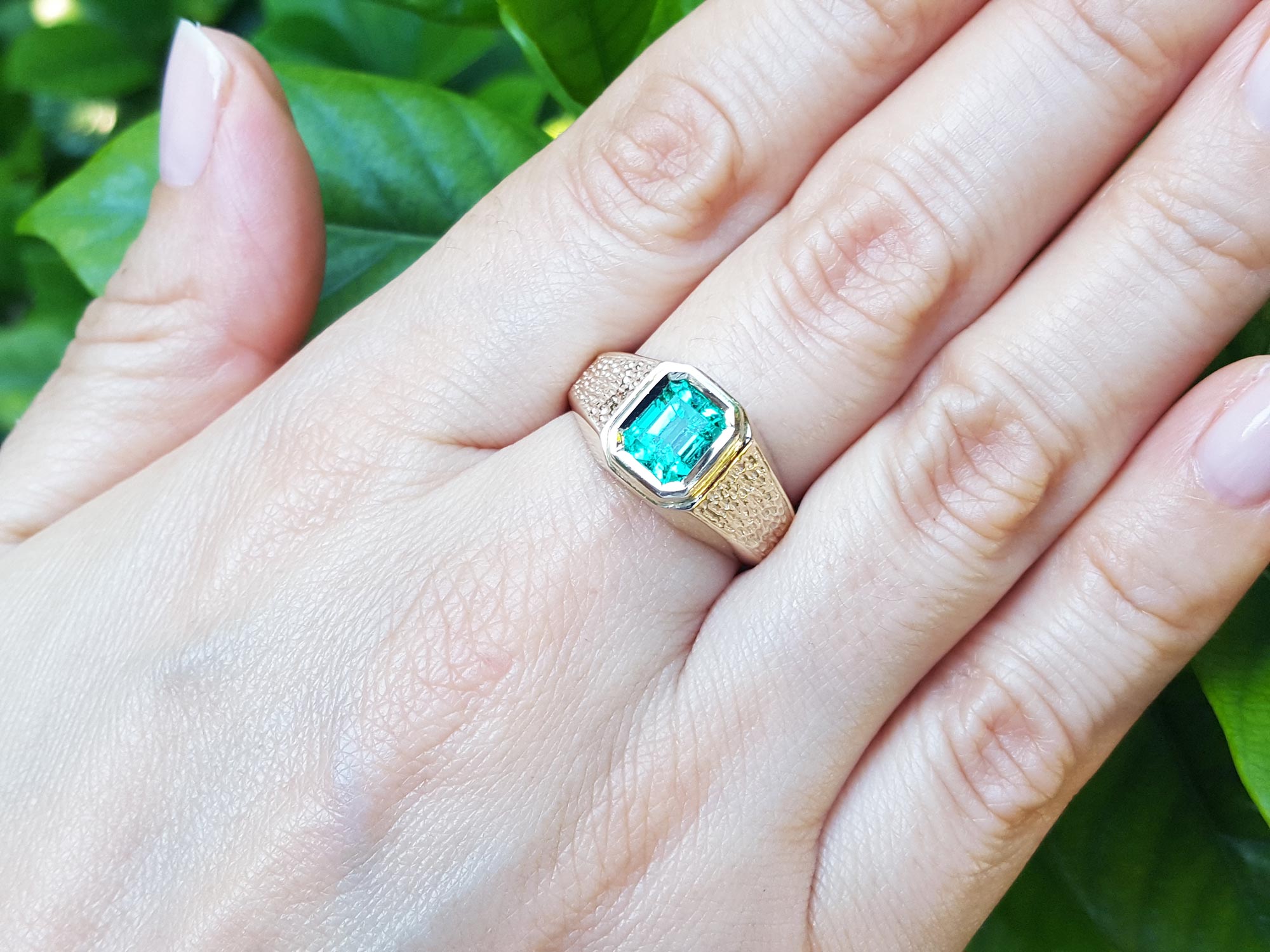 men&#39;s real emerald ring