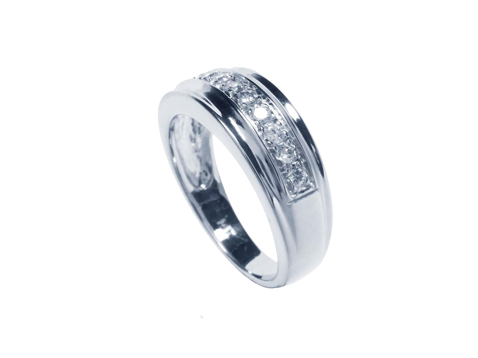 White gold diamond band ring men