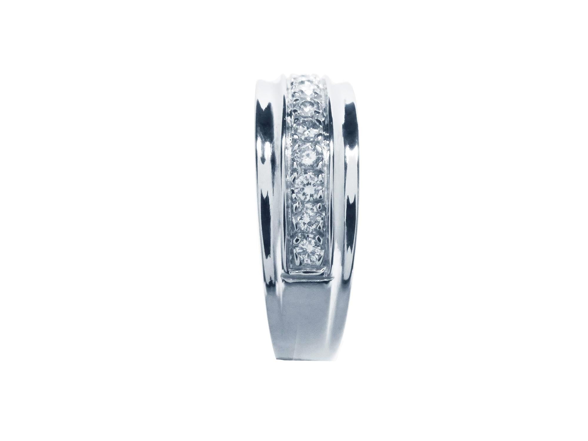 White gold diamond band ring