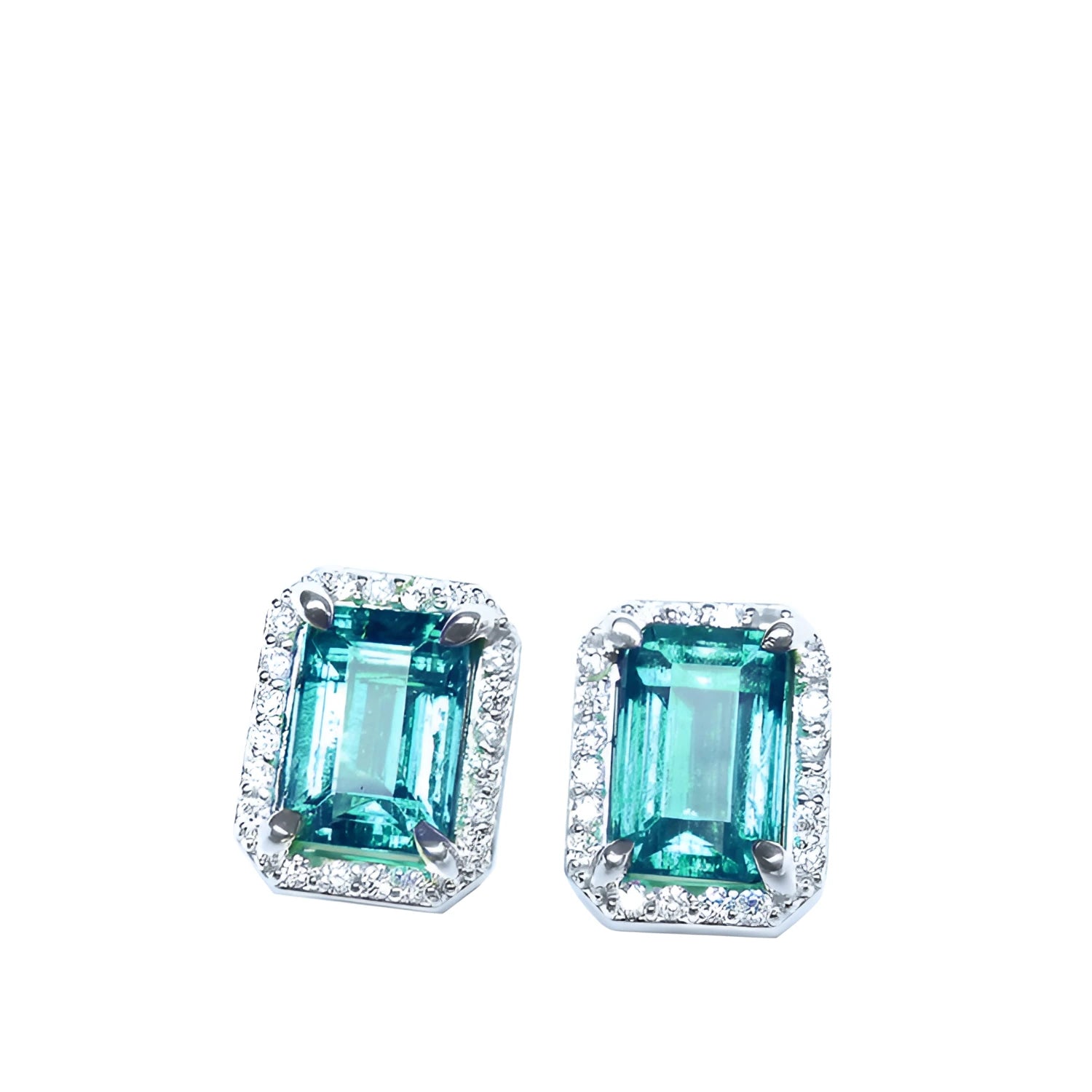 Fine collection of natural colombian emerald and diamond earrings made exclusively with Muzo born emeralds.
