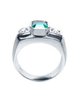Genuine Muzo Emerald 1.32 Carat Men's Ring 14K White Gold