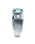 Genuine Muzo Emerald 1.32 Carat Men's Ring 14K White Gold