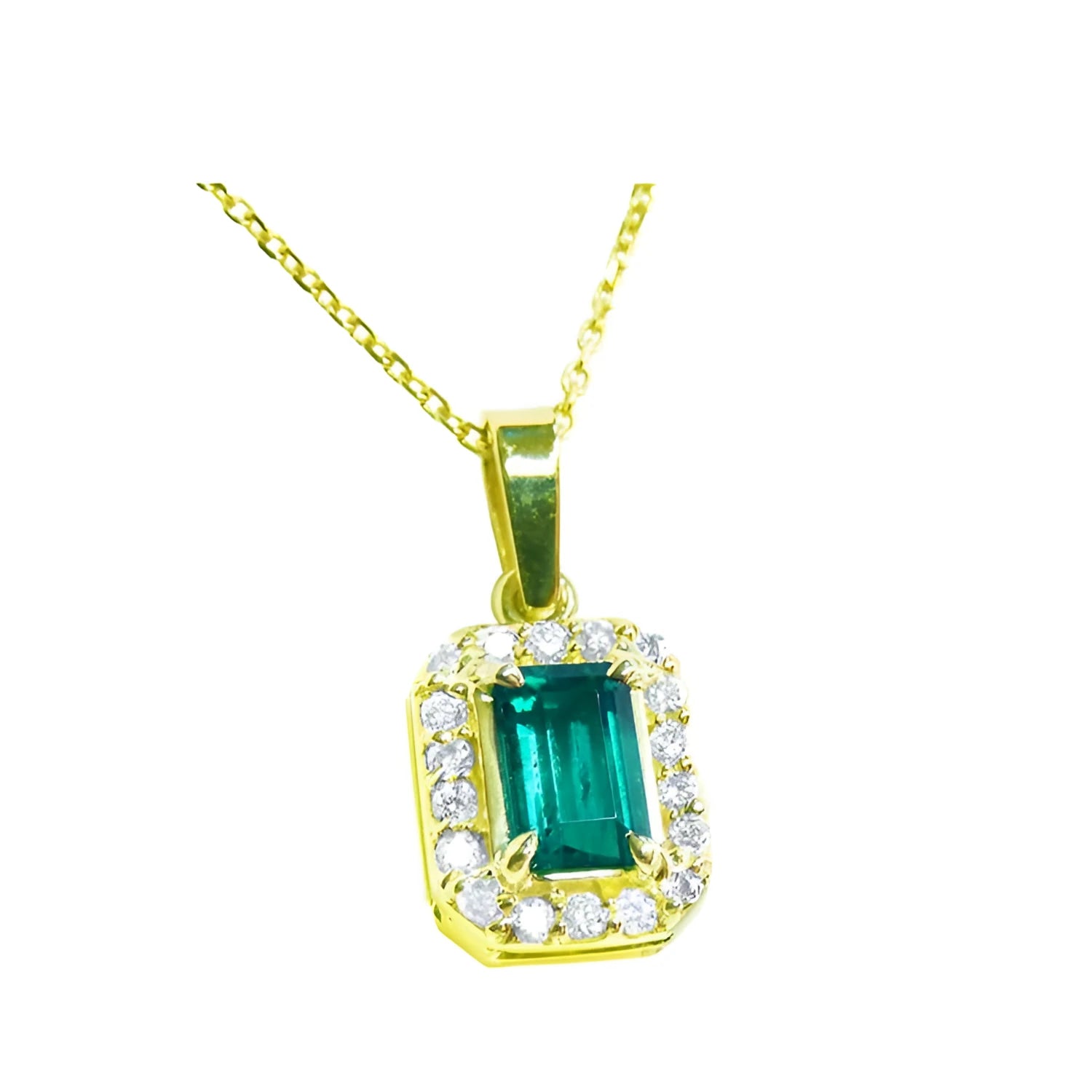 A stunning collection of Muzo-mined emerald pendants, crafted in exquisite designs with 18k or 14k gold and accented with natural diamonds.