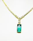 USA made real Colombian emerald necklace