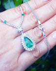 Emerald and diamond necklace for sale