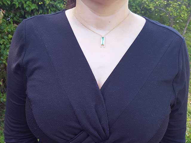 Emerald-cut emerald necklace
