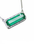 Genuine emerald necklace east-west