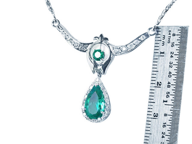 May birthstone necklace 1.67 ct. Colombian emerald