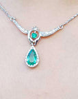 May birthstone necklace 1.67 ct. Colombian emerald