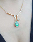 18k gold emerald necklace