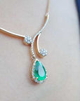 Solid gold emerald neckilace