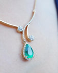 Solid gold emerald neckilace