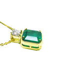 Asscher cut Colombian emerald necklace