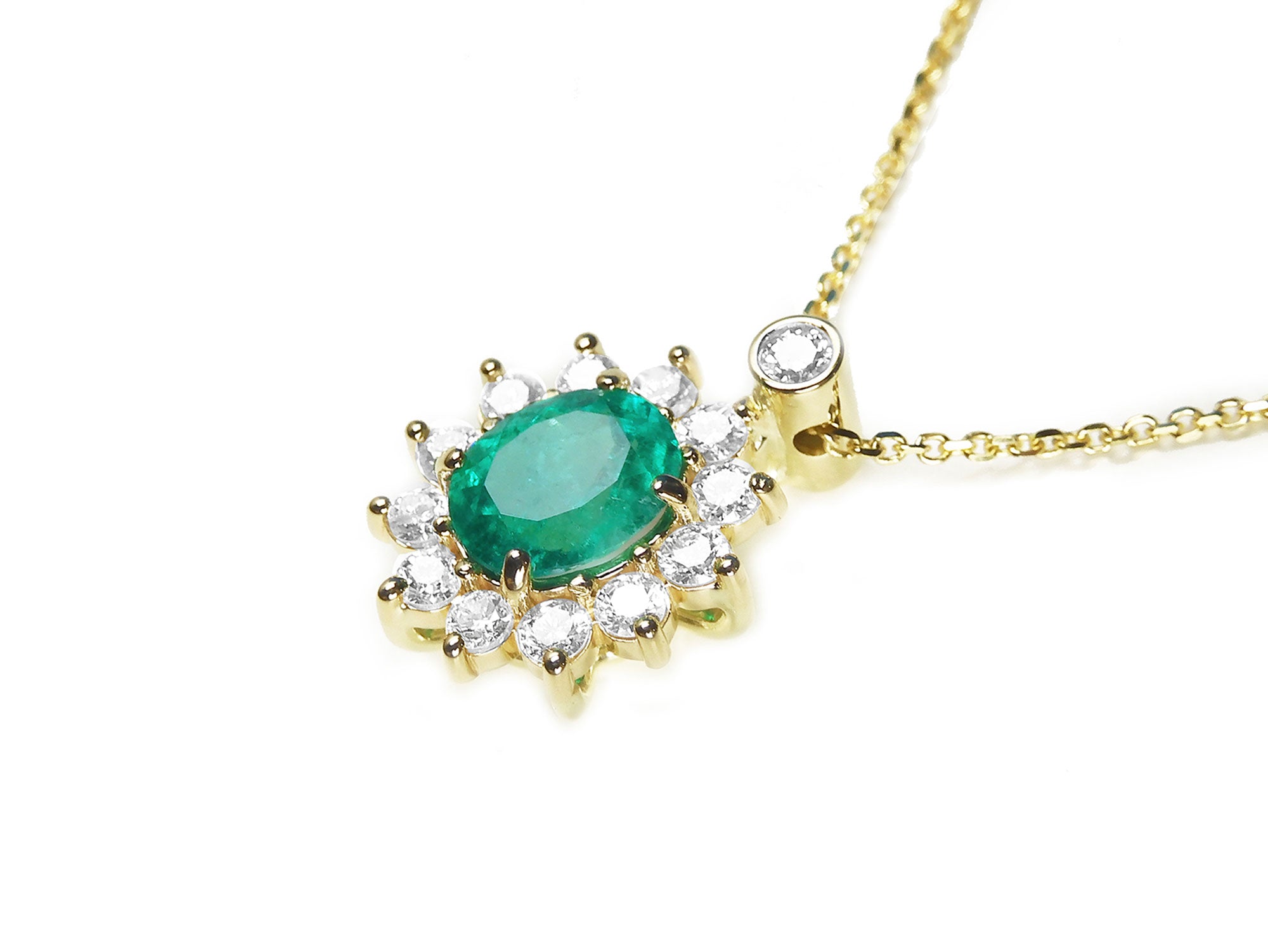 Emerald slider necklace