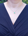 Real Oval cut emerald necklace