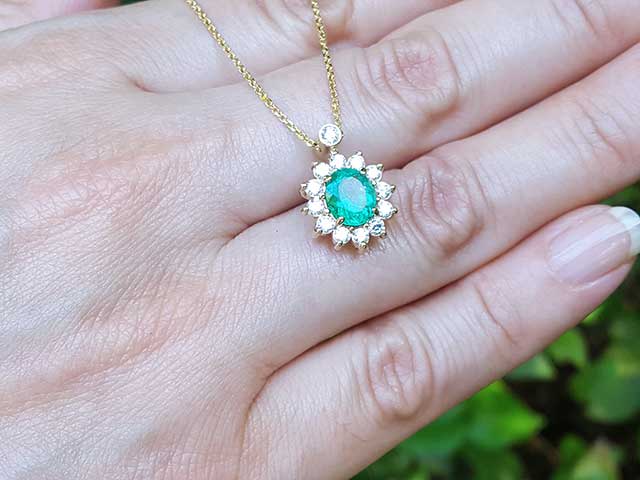 Genuine emerald necklace for sale