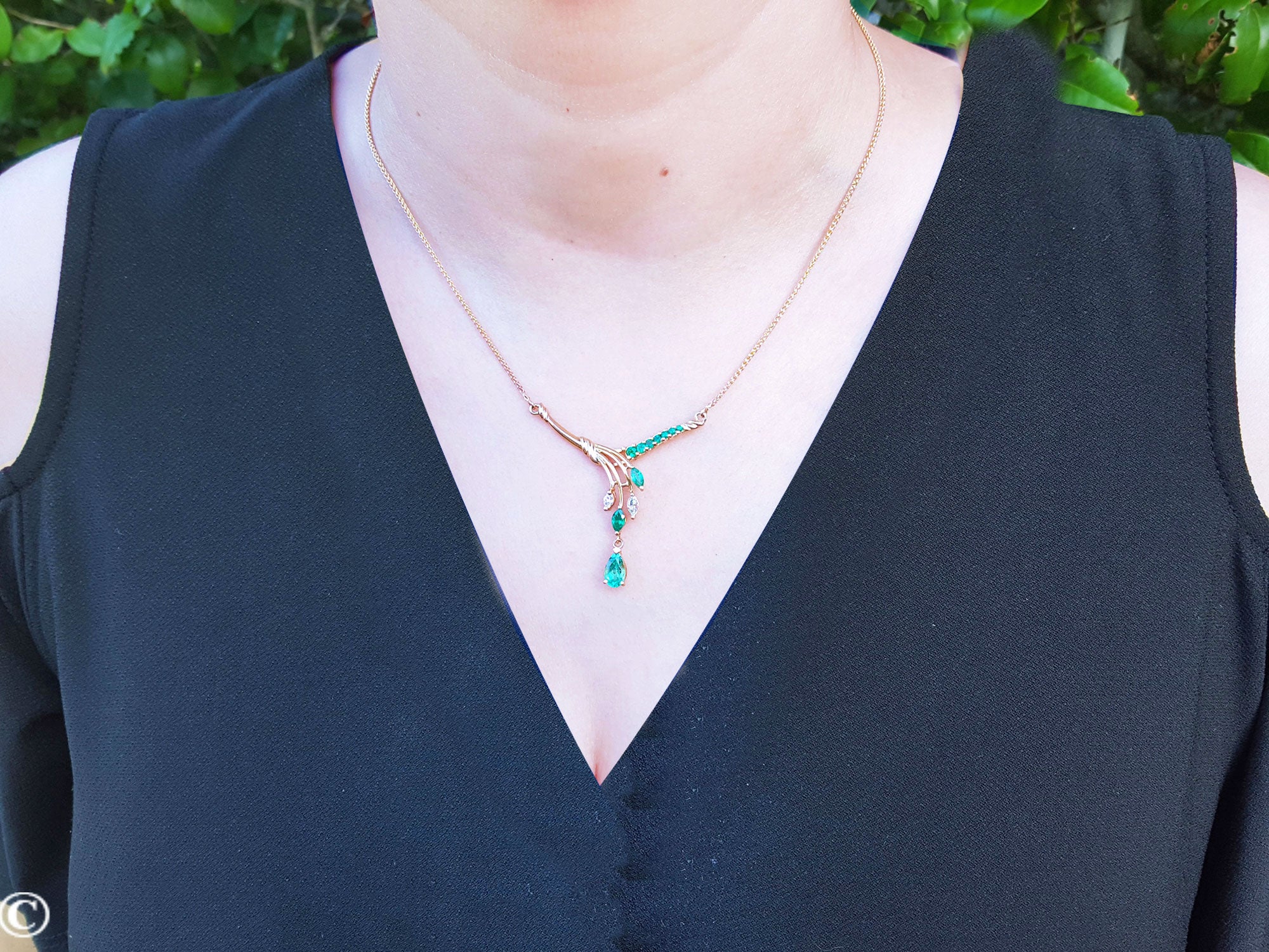 14K Emerald necklaces
