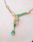 14k yellow gold emerald necklace