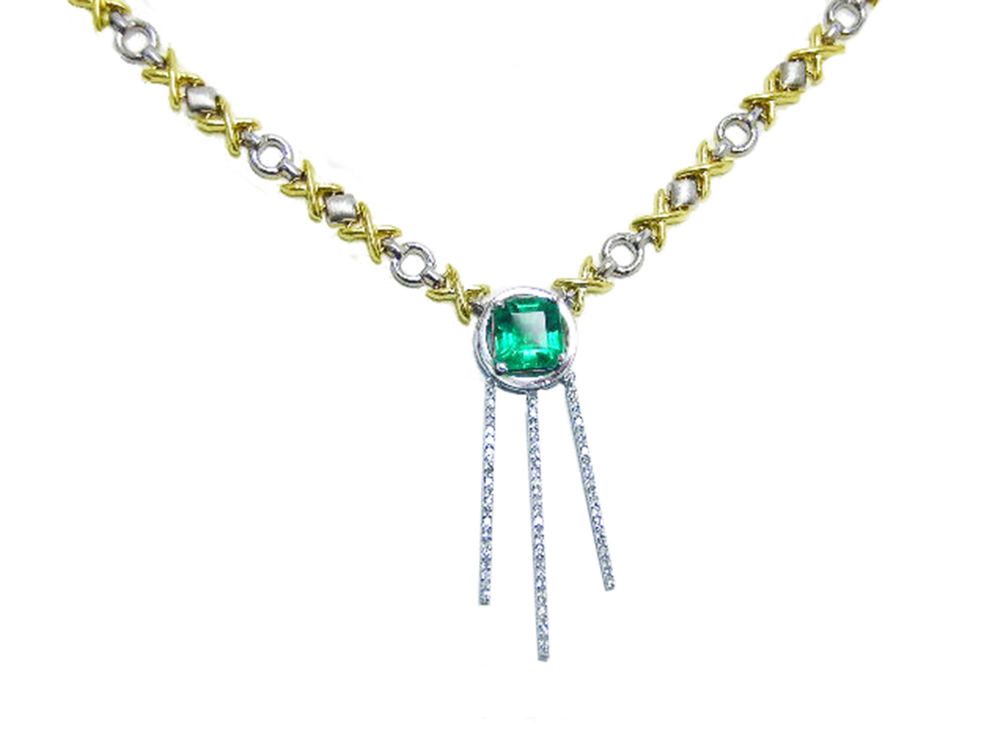 14k gold Emerald necklace