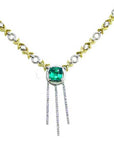 Bluish green emerald necklace for sale