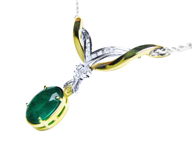 Deep Green emerald necklace