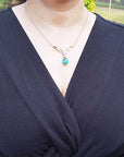 Real emerald oval cut necklace