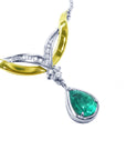 Real emerald oval cut necklace