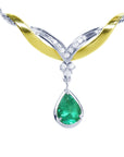 Colombian emerald oval cut necklace