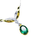 Bridal oval cut emerald necklace