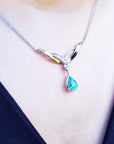 Bridal oval cut emerald necklace